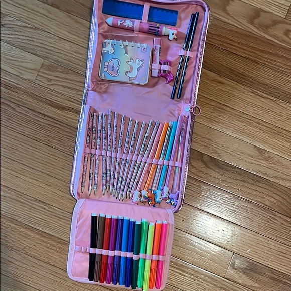 Pink Stationery Set with Colorful Pens - Picture 1 of 7
